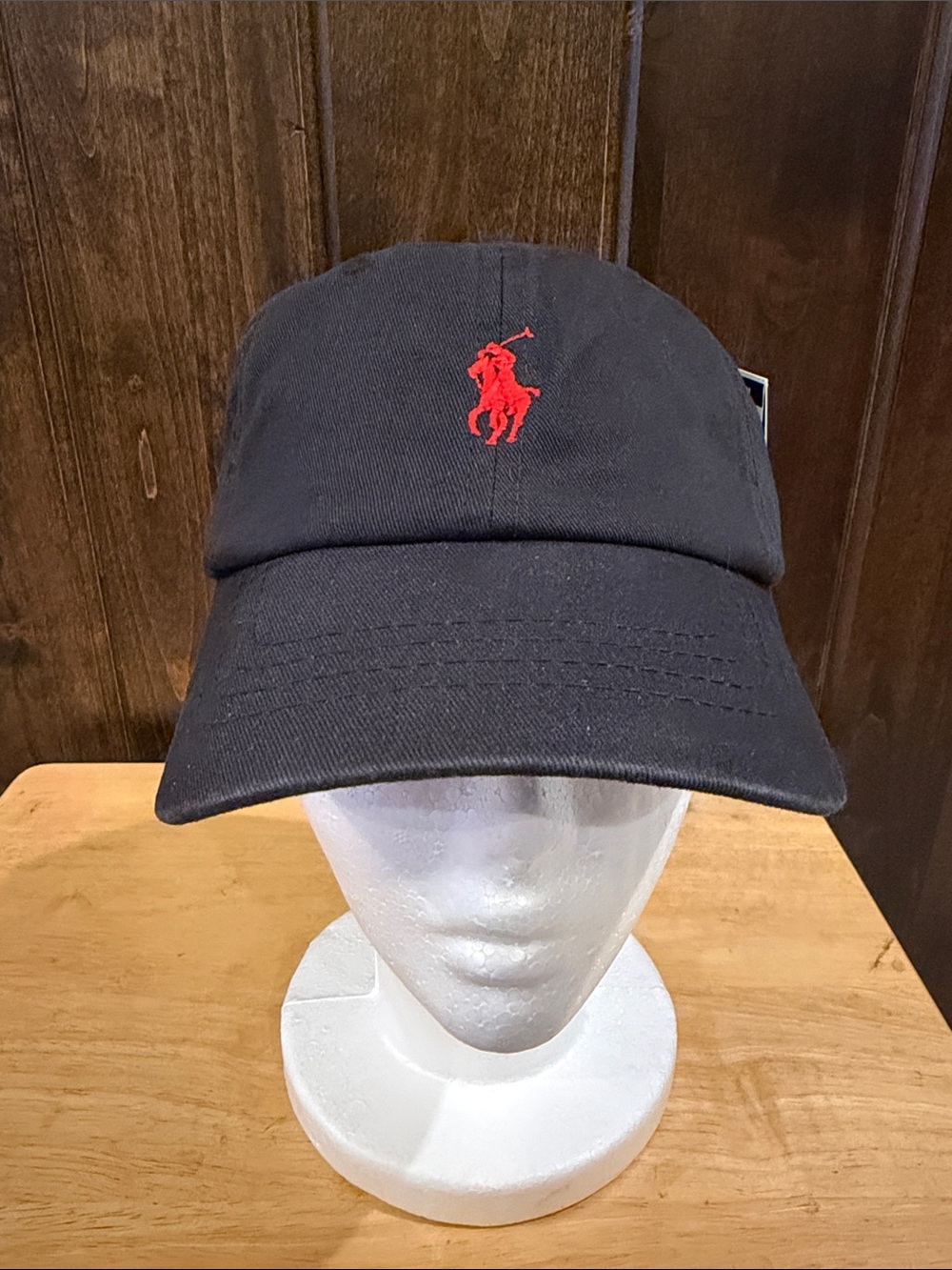 Polo by Ralph Lauren Black Baseball Cap with Red Pony Logo